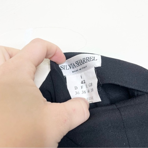 VINTAGE Silvia Sharrel Black High Waisted Front Pleat Women's Trousers USA 6 - Picture 4 of 4